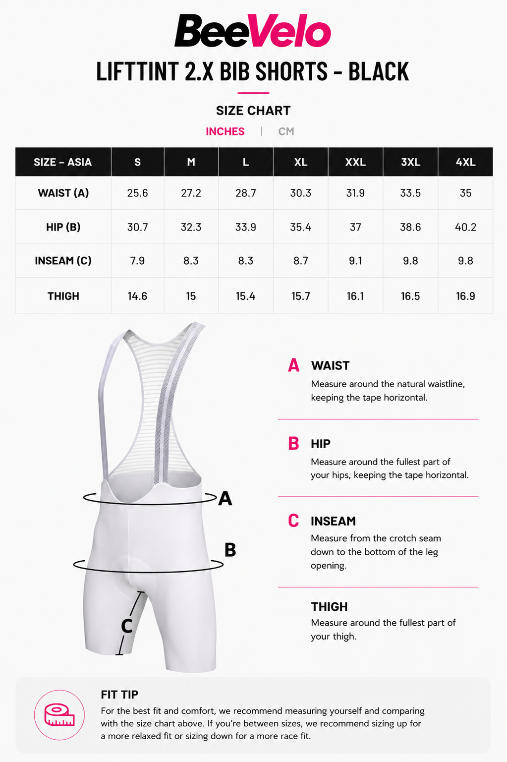 BeeVelo Lift Tint One-Piece Bib Shorts 2